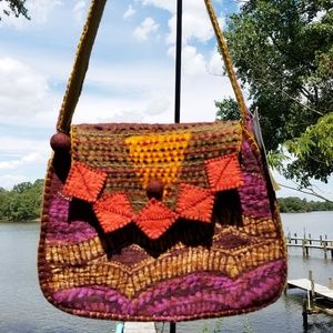 Rising Tide 100%wool hand made bag by artists